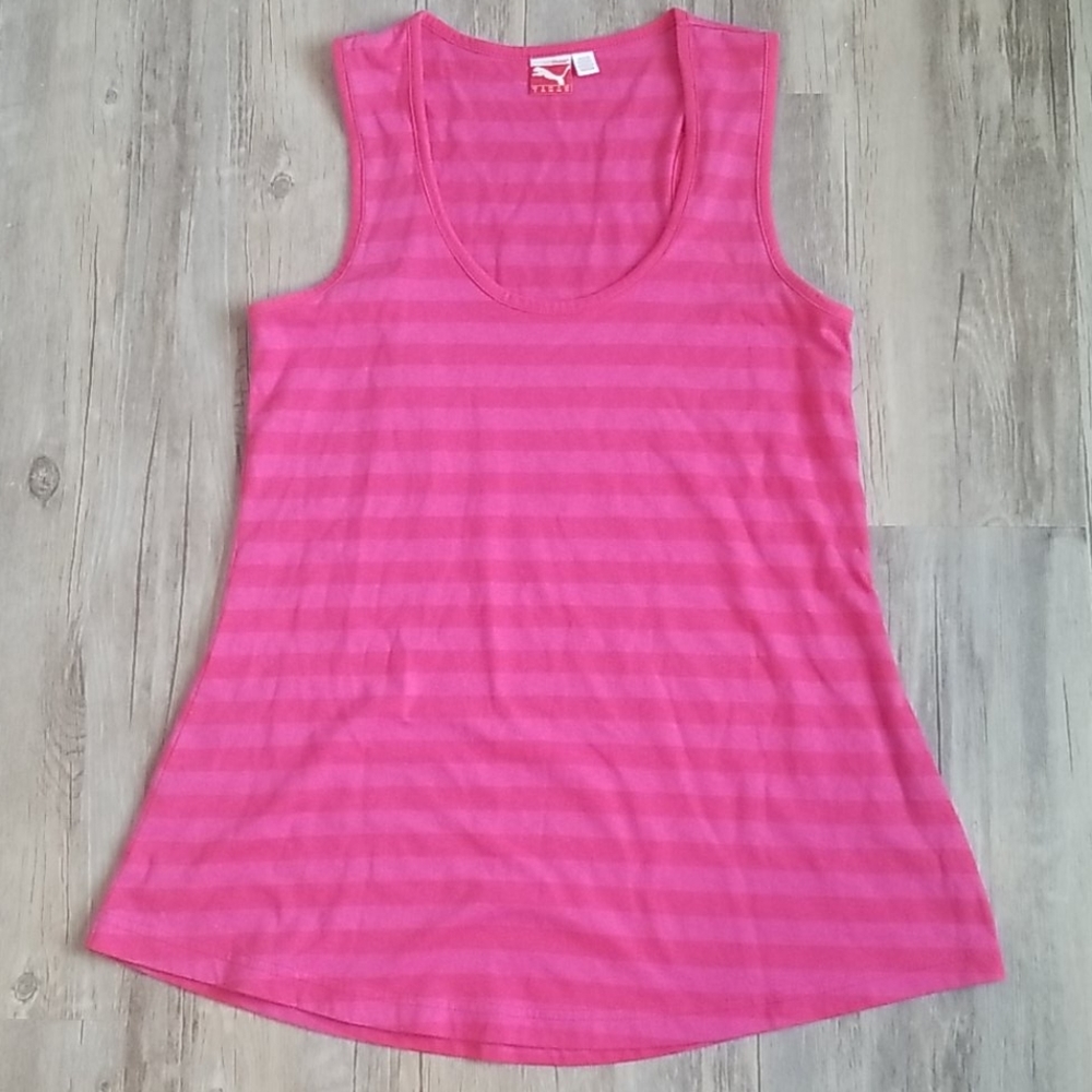 Puma Sport Pink Striped Tank Top Size Small